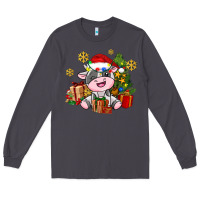 Smoke little cute christmas cow Long Sleeve Tee - AdoDesignShop