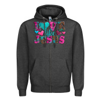 Charcoal Heather love like jesus valentine's day Zipper Hoodie - AdoDesignShop
