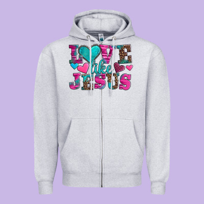Love Like Jesus Valentine's Day Zipper Hoodie Designed By Adodesignshop