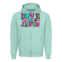 Seafoam love like jesus valentine's day Zipper Hoodie - AdoDesignShop