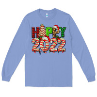 Colony Blue happy 2022 with christmas tree cake Long Sleeve Tee - AdoDesignShop