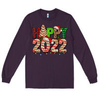 Plum happy 2022 with christmas tree cake Long Sleeve Tee - AdoDesignShop