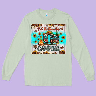 I’d Rather Be Camping Long Sleeve Tee Designed By Jahusdesignshop