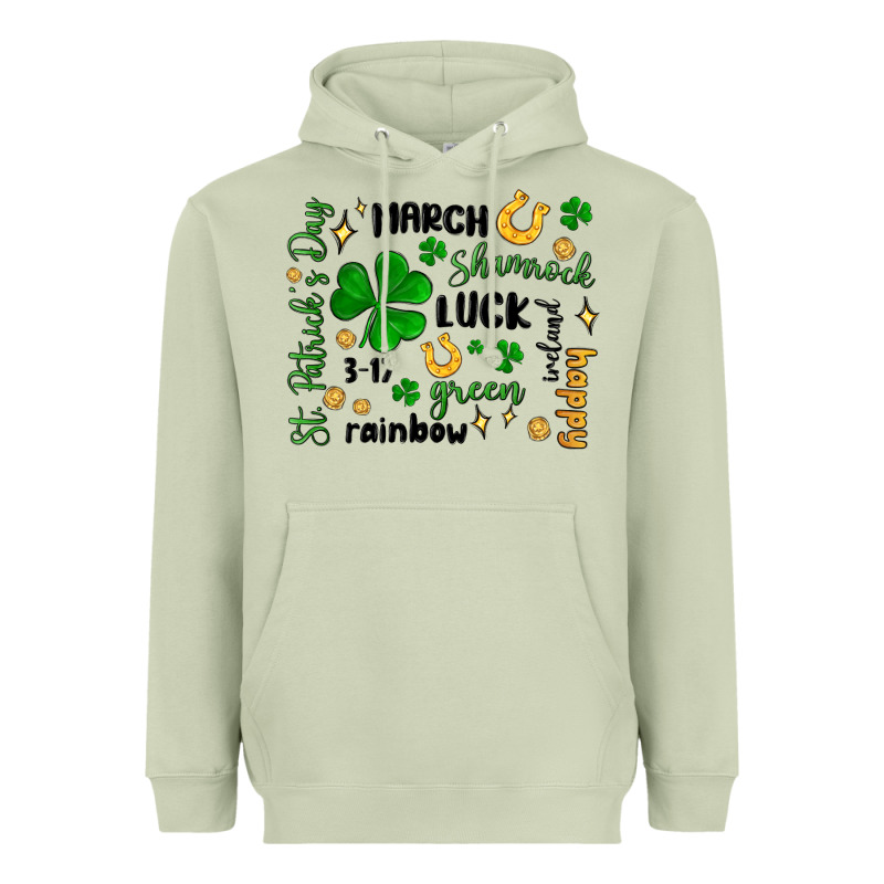 St. Patricks Day Doodle Heavyweight Hoodie by MaliasSmallBusiness | Teevron