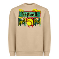Softball Mom With Leopard Heavyweight Sweatshirt | Teevron