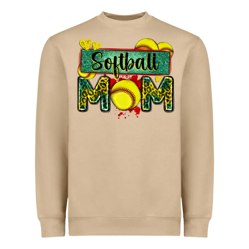 Softball Mom With Leopard Heavyweight Sweatshirt by Zillion Design Studio | Teevron