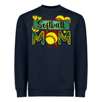 Navy softball mom with leopard Heavyweight Sweatshirt - Zillion Design Studio