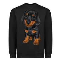 Black dachshund puppy Heavyweight Sweatshirt - RanaPortraitStore