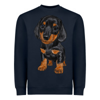 Navy dachshund puppy Heavyweight Sweatshirt - RanaPortraitStore