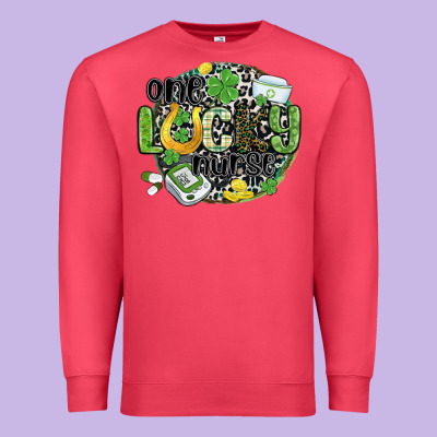 One Lucky Nurse Premium Sweatshirt Designed By Maliassmallbusiness