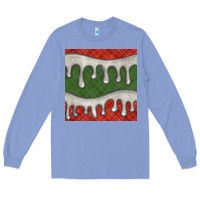 Colony Blue christmas plaid and white glitter snow seamless pattern Long Sleeve Tee - BundleAndBundleShop