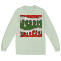 Matcha christmas plaid and white glitter snow seamless pattern Long Sleeve Tee - BundleAndBundleShop