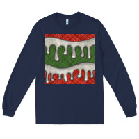 Navy christmas plaid and white glitter snow seamless pattern Long Sleeve Tee - BundleAndBundleShop