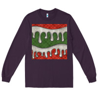Plum christmas plaid and white glitter snow seamless pattern Long Sleeve Tee - BundleAndBundleShop