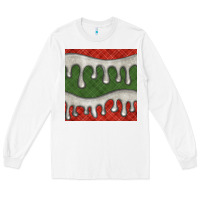 White christmas plaid and white glitter snow seamless pattern Long Sleeve Tee - BundleAndBundleShop