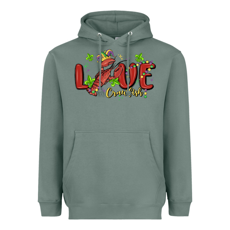 Mardi Gras Love Crawfish Heavyweight Hoodie by MaliasSmallBusiness | Teevron