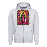 Our Lady Of Guadalupe Serape Background Zipper Hoodie | Teevron