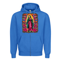 True Royal our lady of guadalupe serape background Zipper Hoodie - Artiststas