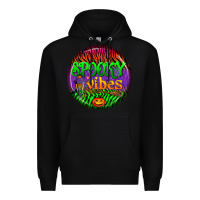 Black halloween round earrings 2 Premium Hoodie - BundleAndBundleShop
