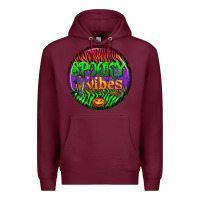Burgundy halloween round earrings 2 Premium Hoodie - BundleAndBundleShop