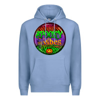 Colony Blue halloween round earrings 2 Premium Hoodie - BundleAndBundleShop