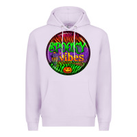 Lilac halloween round earrings 2 Premium Hoodie - BundleAndBundleShop