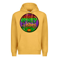 Mustard halloween round earrings 2 Premium Hoodie - BundleAndBundleShop