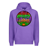 Purple halloween round earrings 2 Premium Hoodie - BundleAndBundleShop
