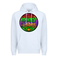 White halloween round earrings 2 Premium Hoodie - BundleAndBundleShop