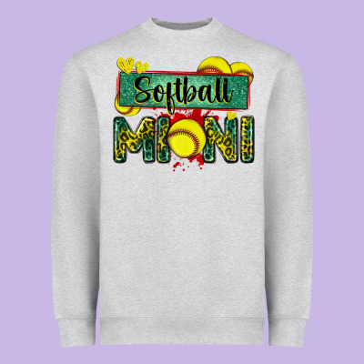 Softball Mini With Leopard Heavyweight Sweatshirt Designed By Zillion Design Studio