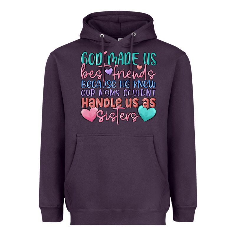 God Made Us Best Friend Heavyweight Hoodie by MaliasSmallBusiness | Teevron