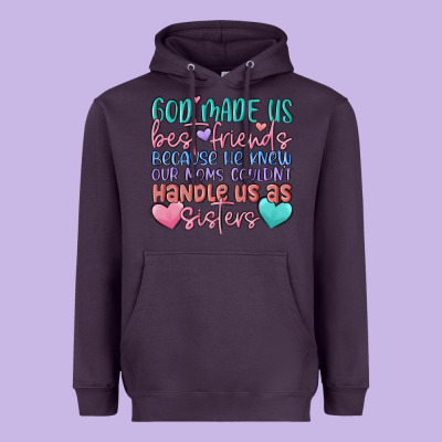 God Made Us Best Friend Heavyweight Hoodie Designed By Maliassmallbusiness