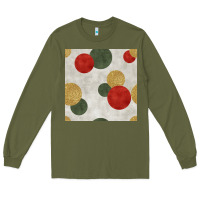 Army Green christmas points seamless pattern Long Sleeve Tee - BundleAndBundleShop