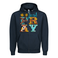 Navy just pray western sunflowers Zipper Hoodie - AdoDesignShop