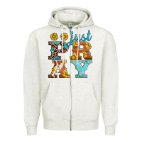 Oatmeal Heather just pray western sunflowers Zipper Hoodie - AdoDesignShop