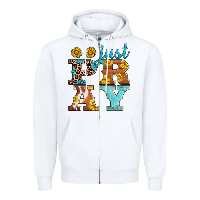Just Pray Western Sunflowers Zipper Hoodie by AdoDesignShop | Teevron