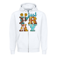 White just pray western sunflowers Zipper Hoodie - AdoDesignShop
