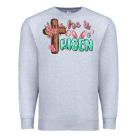 Heather Grey he is risen Premium Sweatshirt - MaliasSmallBusiness
