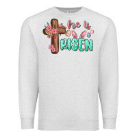 Oatmeal Heather he is risen Premium Sweatshirt - MaliasSmallBusiness