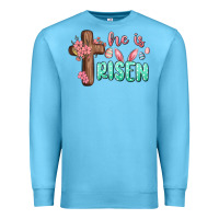 Ocean Blue he is risen Premium Sweatshirt - MaliasSmallBusiness