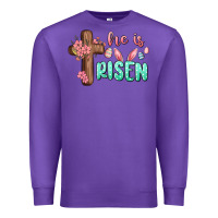 Purple he is risen Premium Sweatshirt - MaliasSmallBusiness