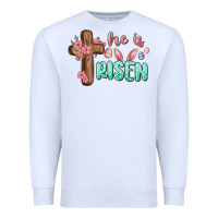 White he is risen Premium Sweatshirt - MaliasSmallBusiness