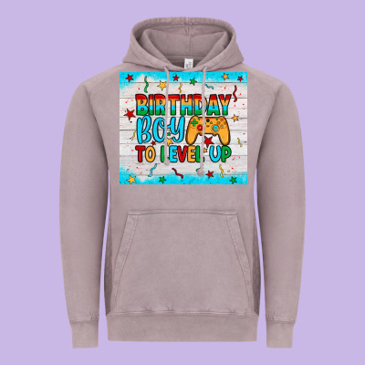 Birthday Boy To Level Up Vintage Hoodie Designed By Jahusdesignshop