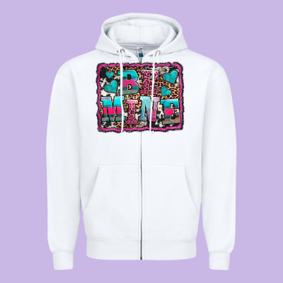 Be Mine Western Valentine's Day Zipper Hoodie Designed By Adodesignshop