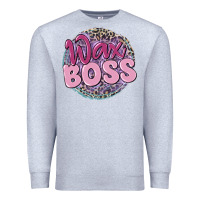 Heather Grey wax boss Premium Sweatshirt - MaliasSmallBusiness