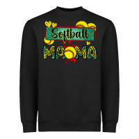 Black softball mama with leopard Heavyweight Sweatshirt - Zillion Design Studio