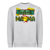 Heather Grey softball mama with leopard Heavyweight Sweatshirt - Zillion Design Studio