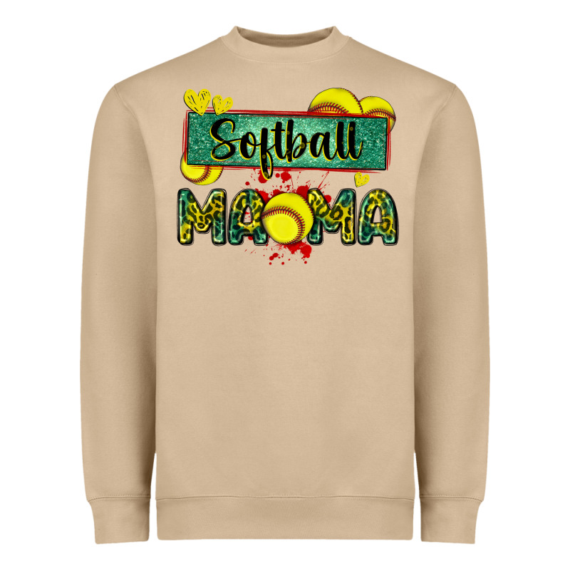 Softball Mama With Leopard Heavyweight Sweatshirt by Zillion Design Studio | Teevron