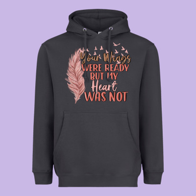 Your Wings Were Ready But My Heart Was Not Heavyweight Hoodie Designed By Maliassmallbusiness