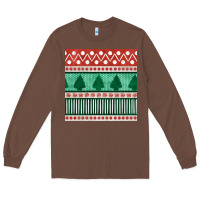 Chestnut christmas trees hand drawn seamless pattern Long Sleeve Tee - BundleAndBundleShop